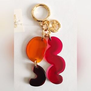 NWT Michael Kors Key Ring/Charm - Gold, Pink, Red
